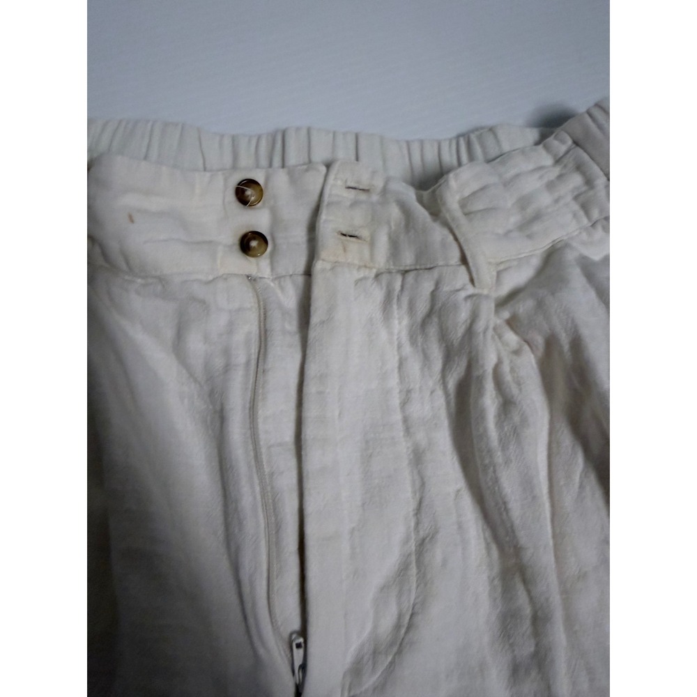 Billabong Cream Textured High Waisted Wide Leg Pants Womens Medium